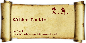 Káldor Martin névjegykártya